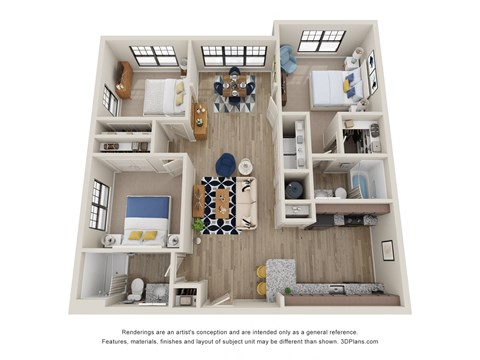 Sky Harbor Apartments_Atlanta_GA_3b2b floor plan